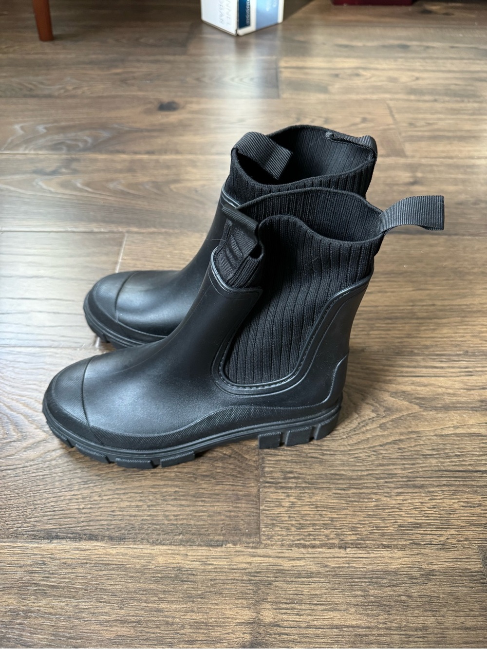 Black Chelsea Rain Boots